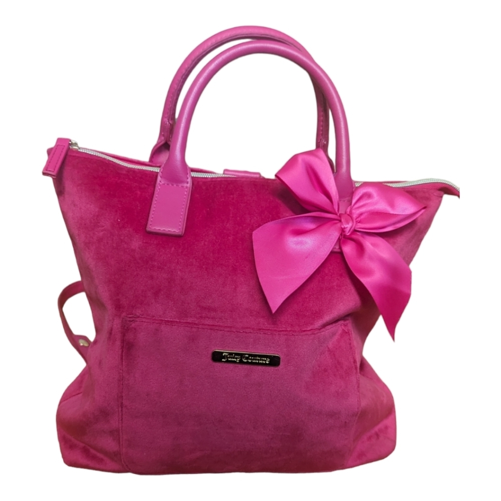 Juicy Couture Hot Pink Velvet  Backpack Purse